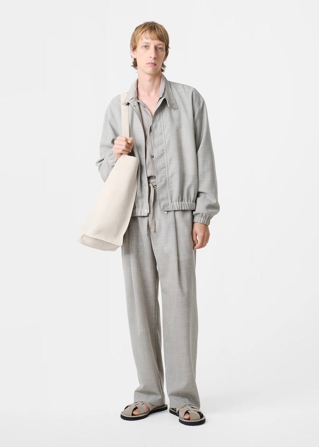 Harle Tropical Wool Jacket — ICE MELANGE