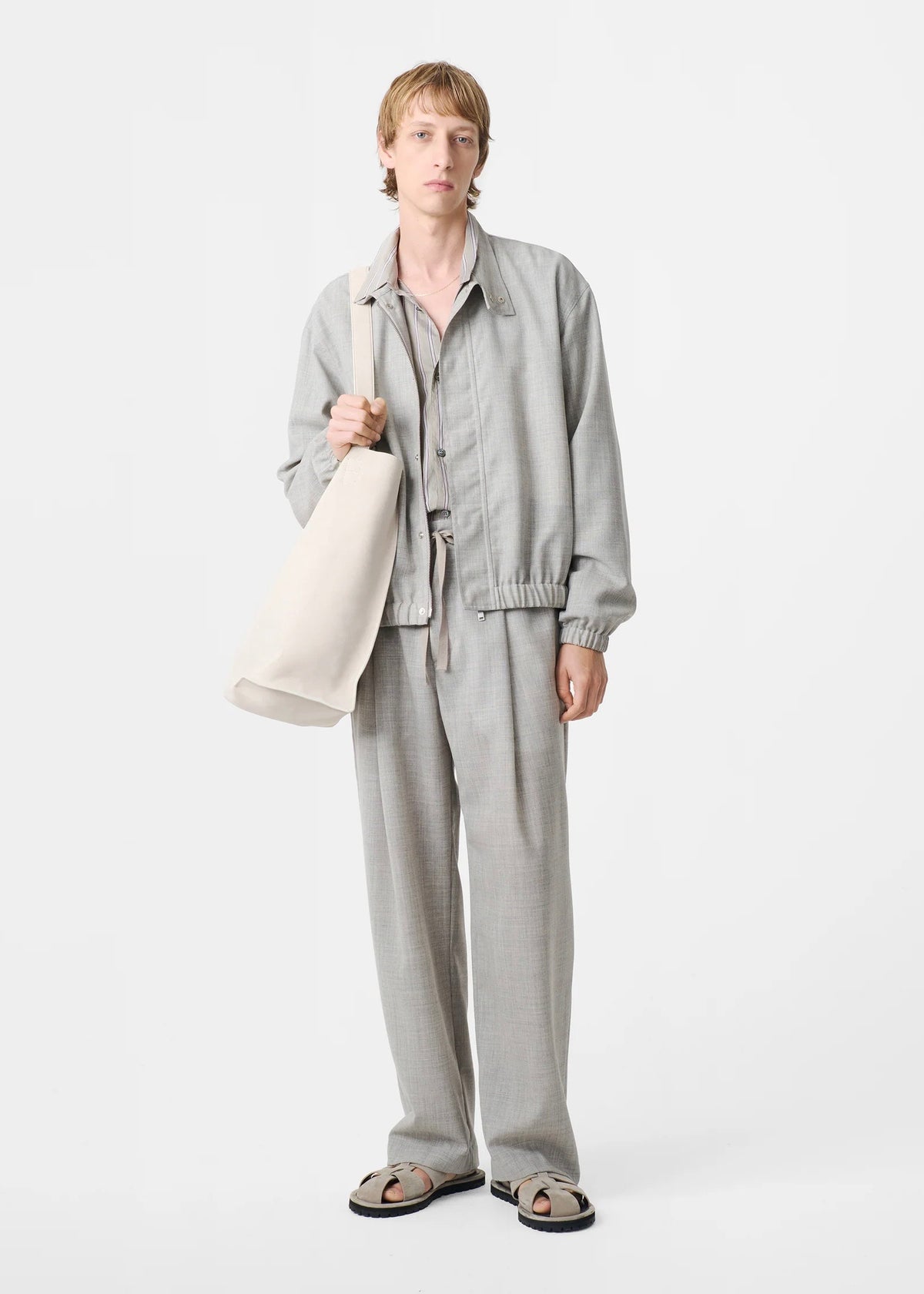 Harle Tropical Wool Jacket — ICE MELANGE