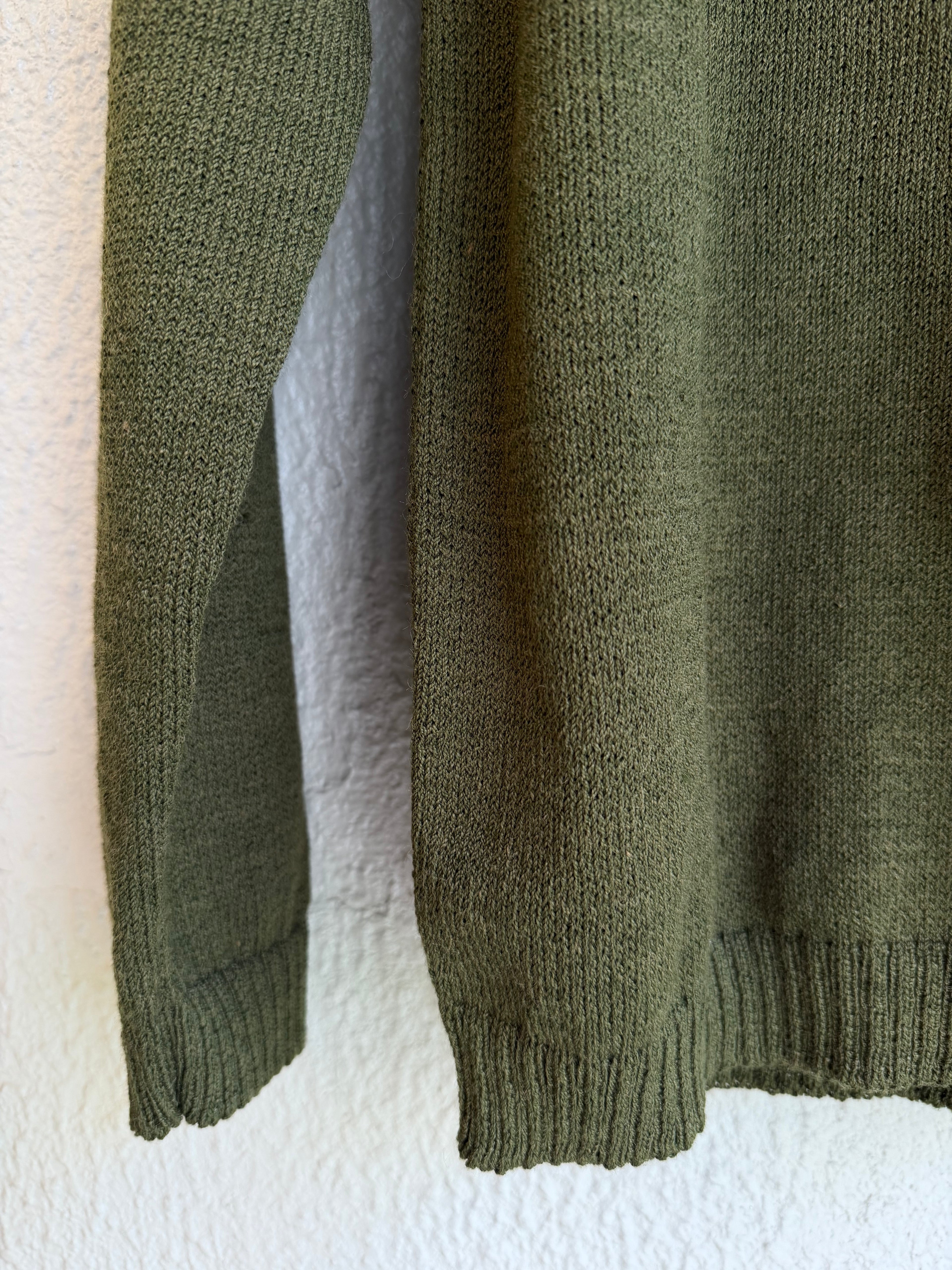 Raglan Knit LS Sweater — MOSS GREEN