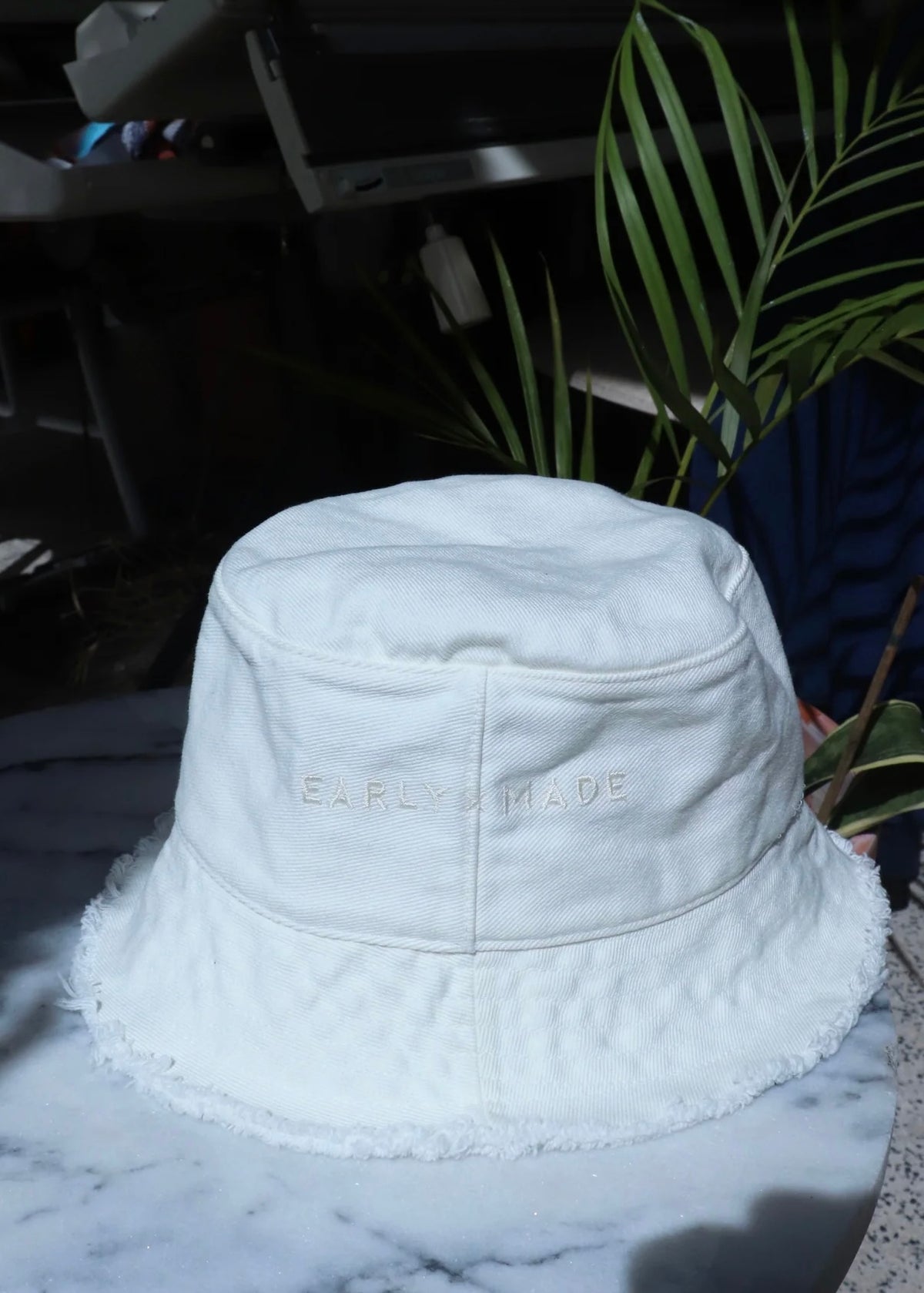 Raw Edge Bucket Hat — OFF WHITE