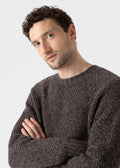 Textured Lambswool Jumper — BROWN Coffee Twist