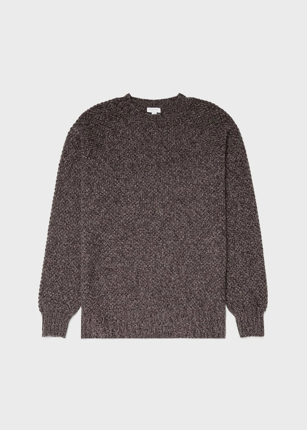 Textured Lambswool Jumper — BROWN Coffee Twist