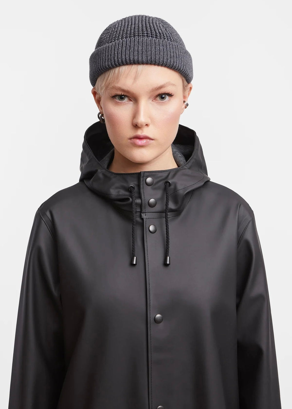 Stockholm Long Raincoat — BLACK