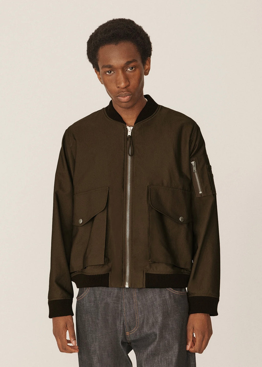 Bros Bomber Jacket — BROWN