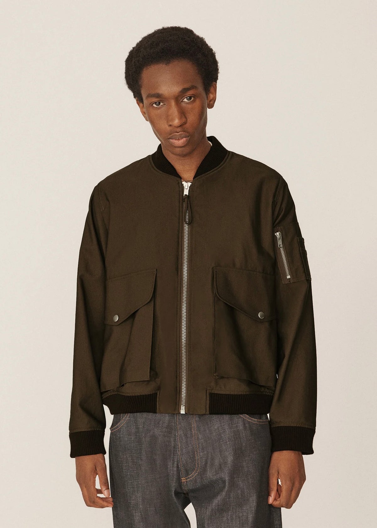 Bros Bomber Jacket — BROWN