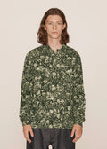 Feathers Cotton Print Shirt — GREEN