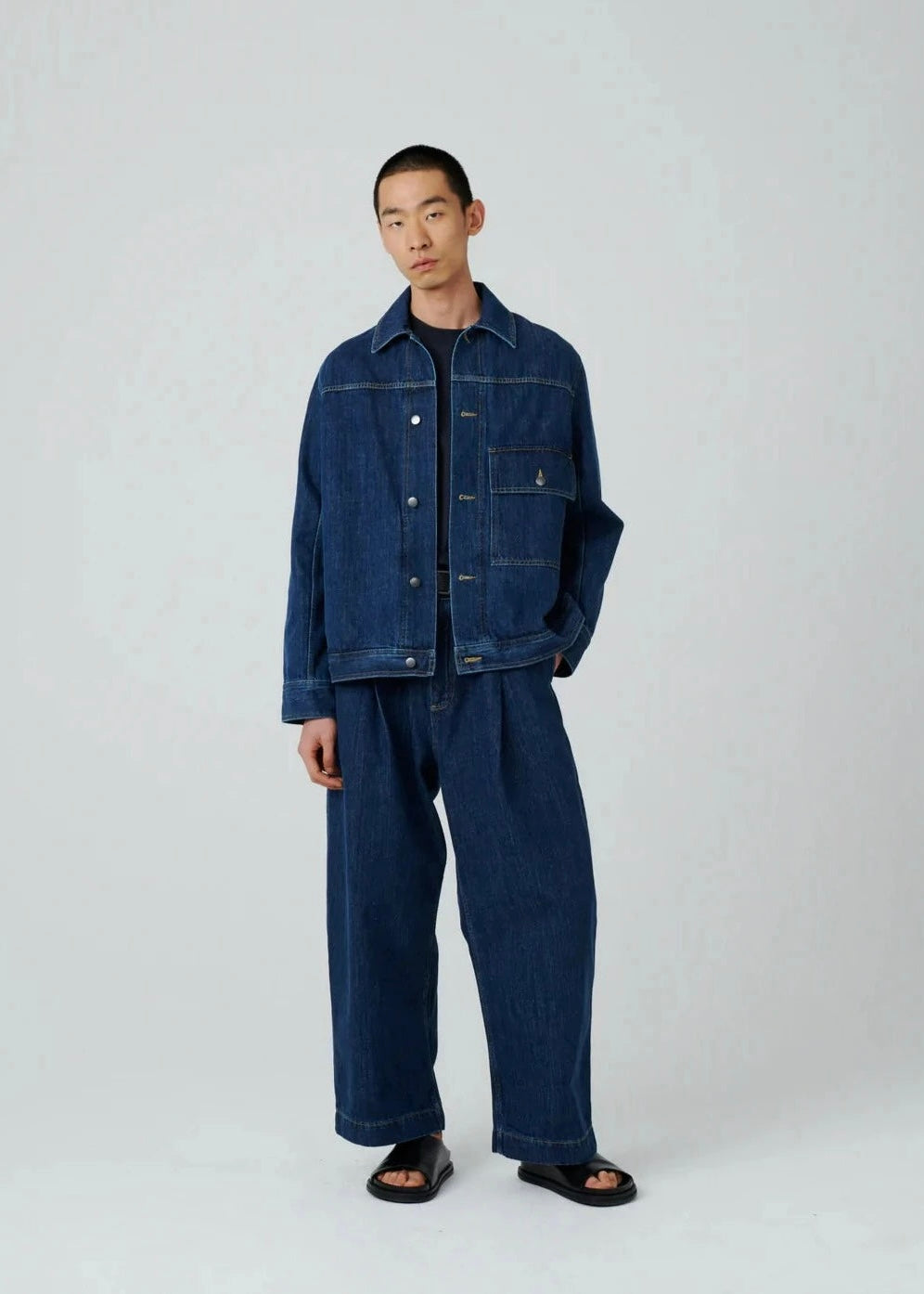 Lazar Washed Denim Jacket — INDIGO