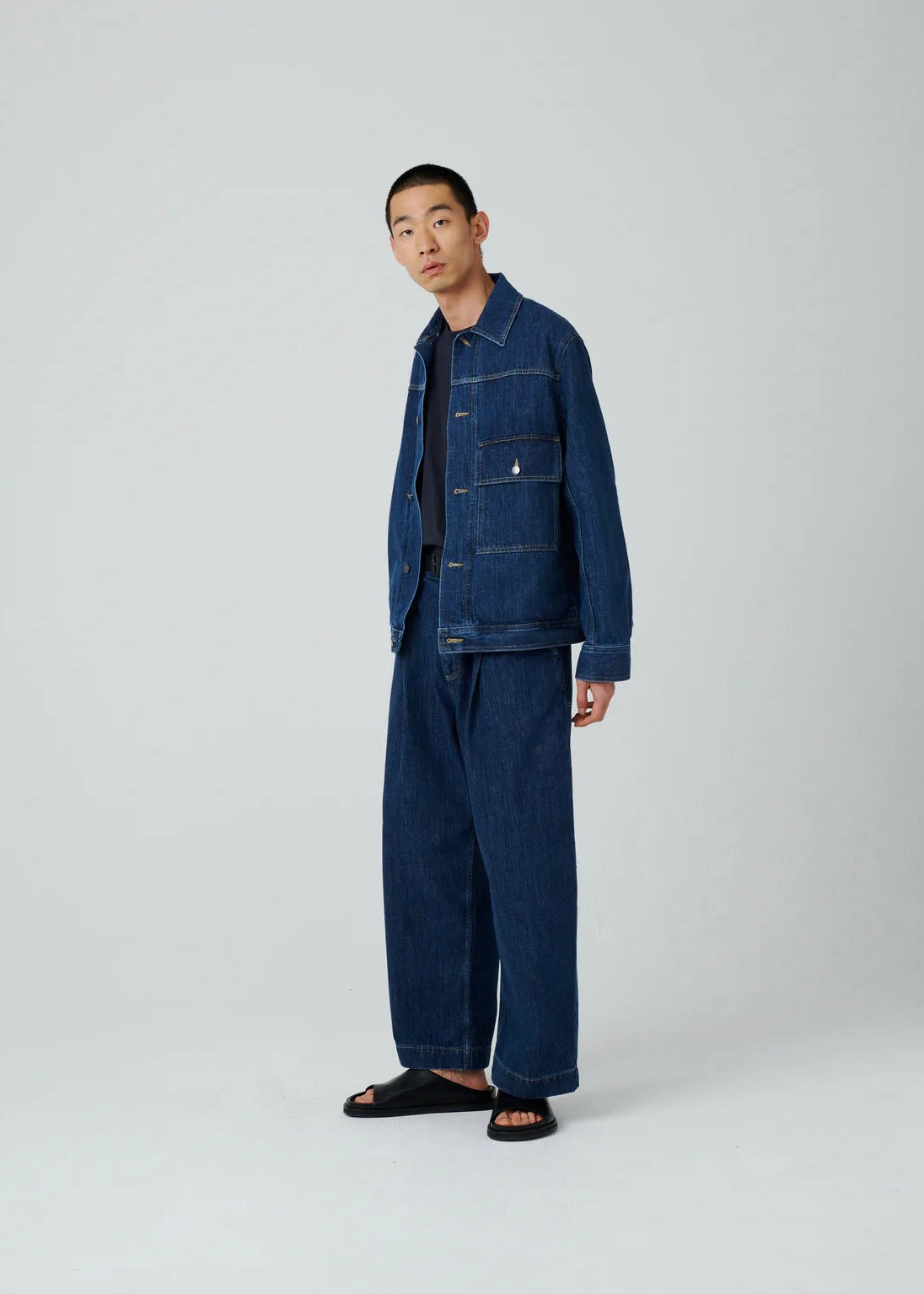 Lazar Washed Denim Jacket — INDIGO
