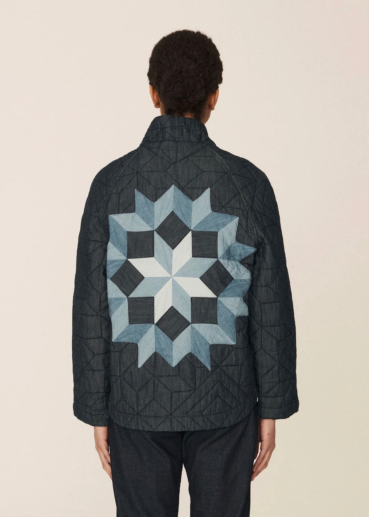 Erkin Quilted Cotton Star Jacket — NAVY / BLUE