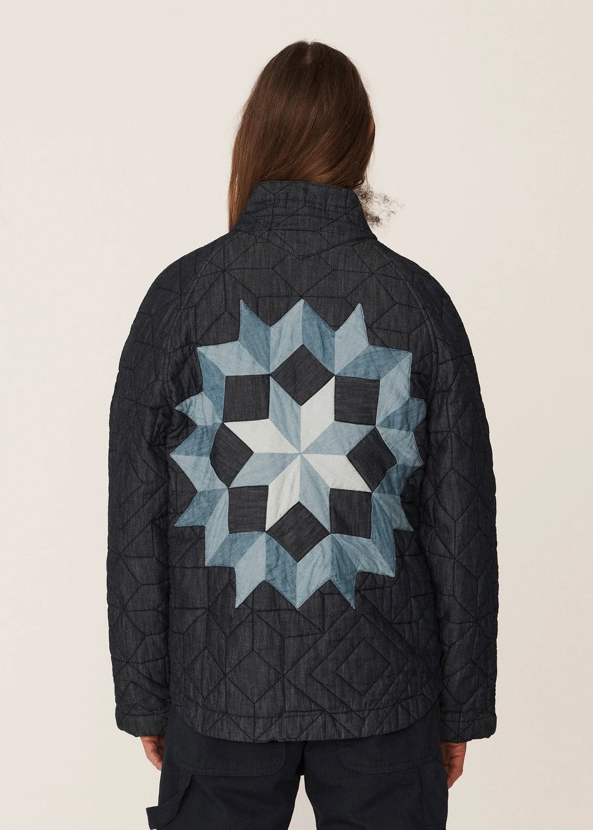 Erkin Quilted Cotton Star Jacket — NAVY / BLUE