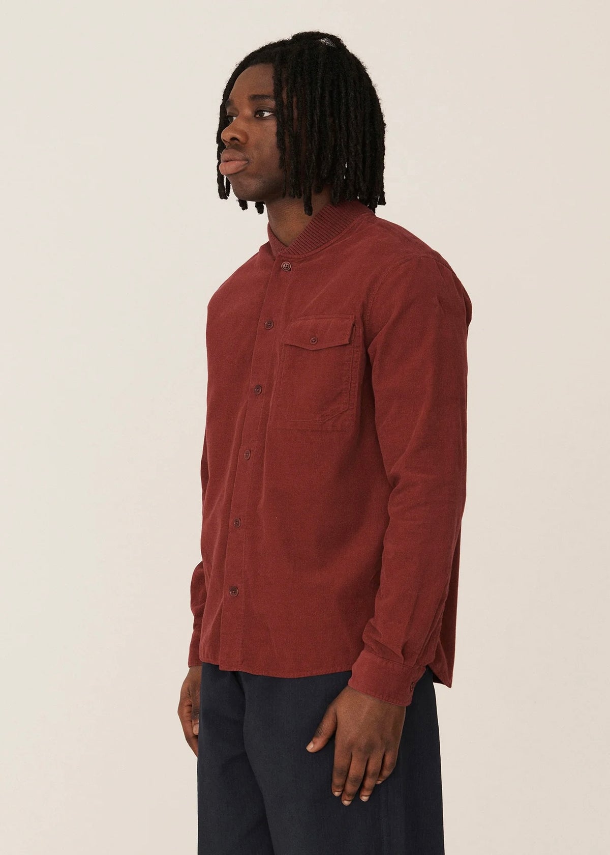Delinquents Needlecord Organic Cotton Overshirt - BURGUNDY