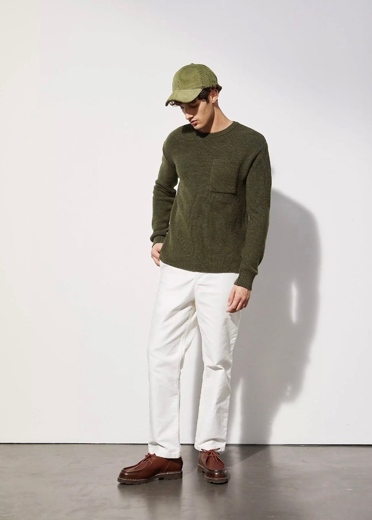 Salaun Virgin Wool Sweater — GREEN