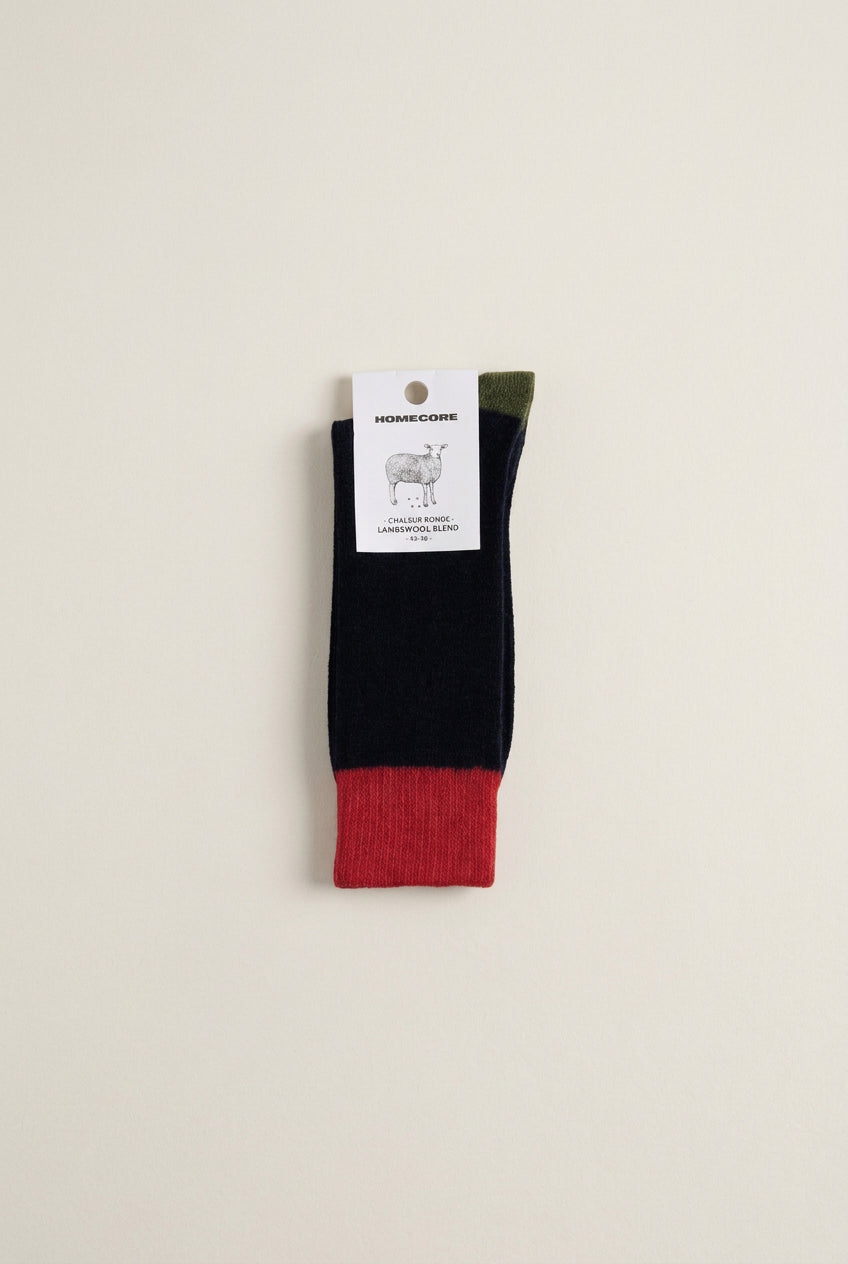 Lambswool Socks — NAVY MULTI