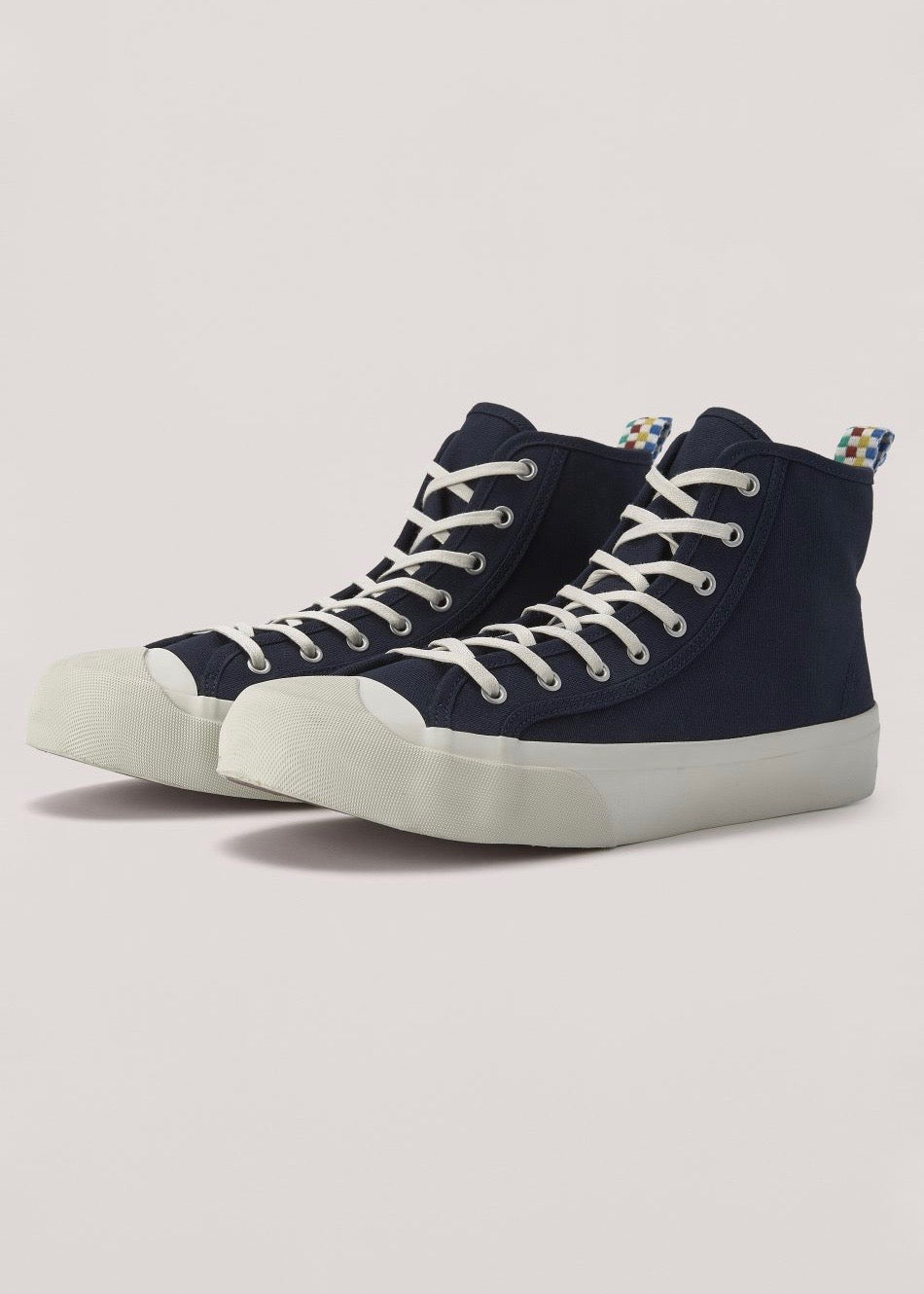 Tape Heel Wing Tip Boot — NAVY MULTI