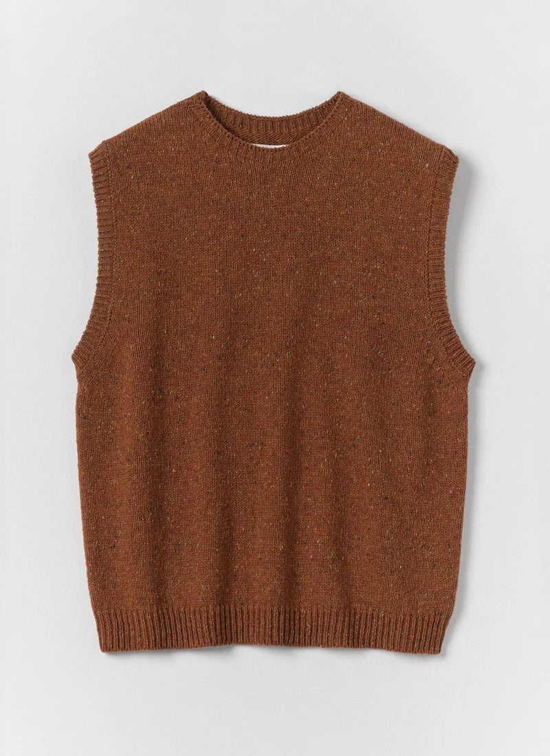 Donegal Wool Crew Neck Tank — COPPER