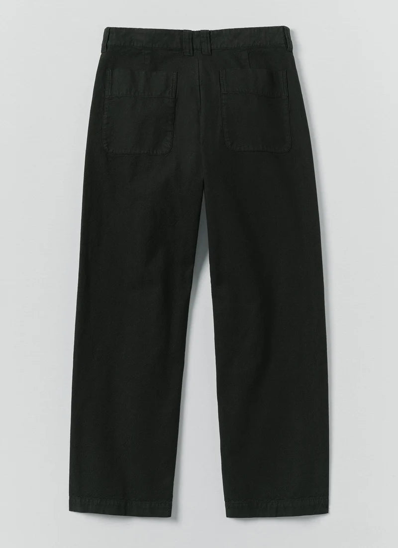 Rory Overdyed Micro Houndstooth Cotton Trousers — OIL GREEN