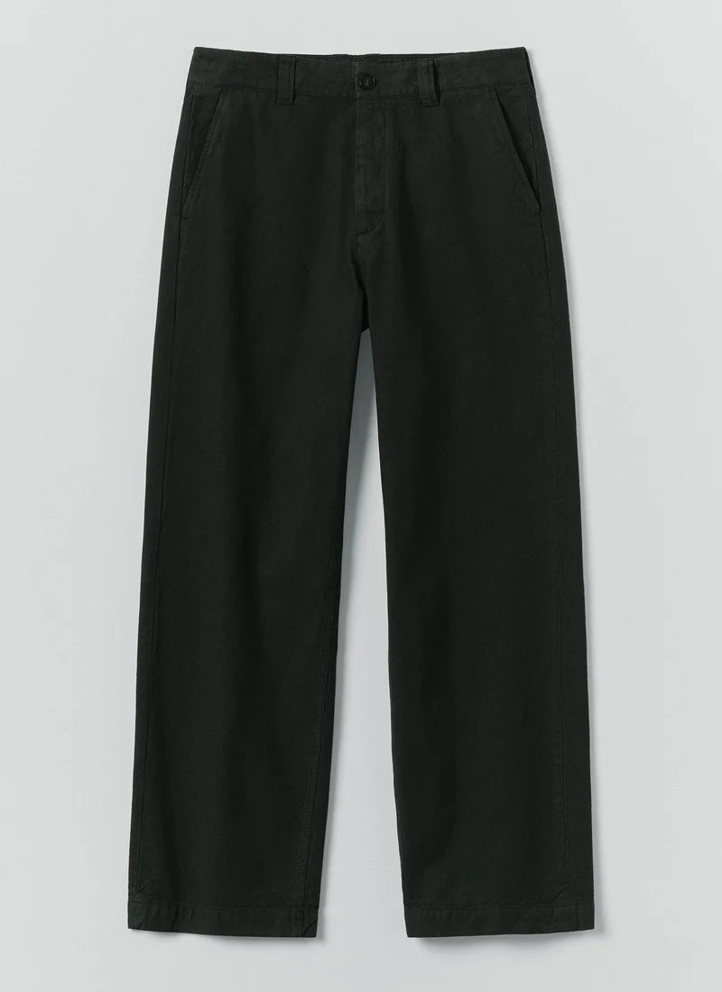 Rory Overdyed Micro Houndstooth Cotton Trousers — OIL GREEN