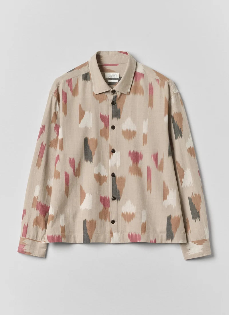 Shadow Cotton Ikat Shirt — NEUTRAL MULTI