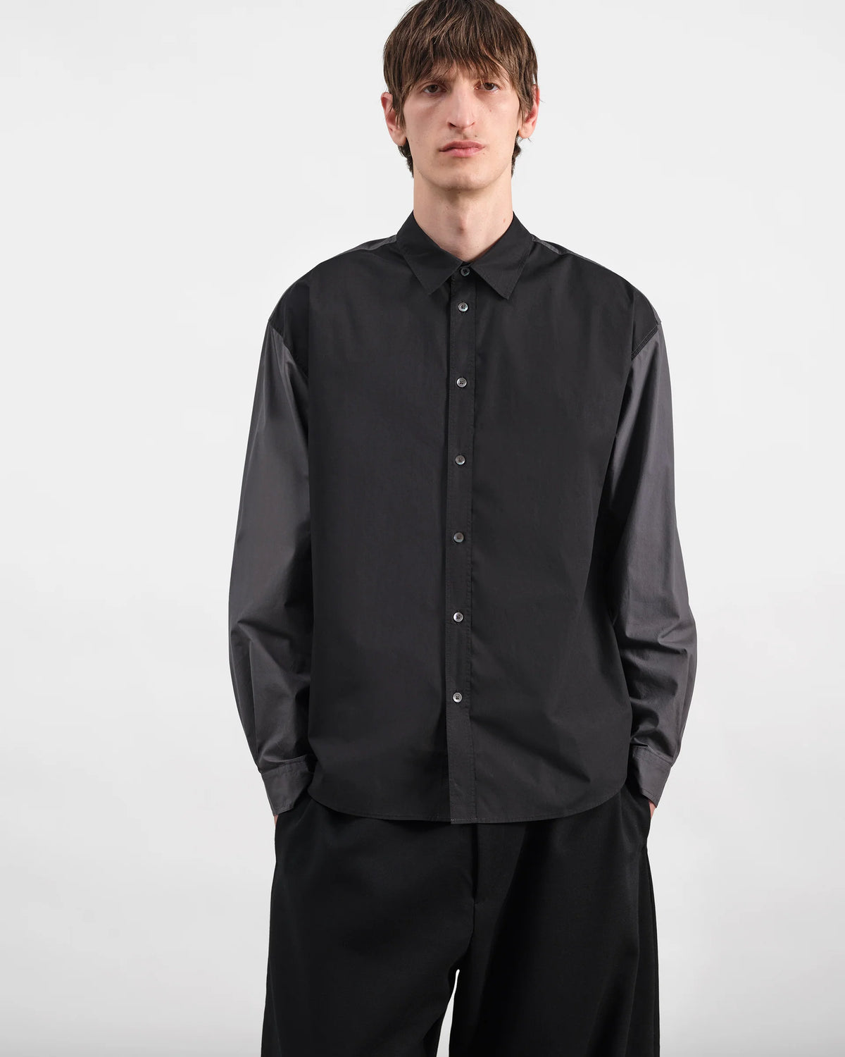 Mitchum LS Shirt — BLACK / GREY