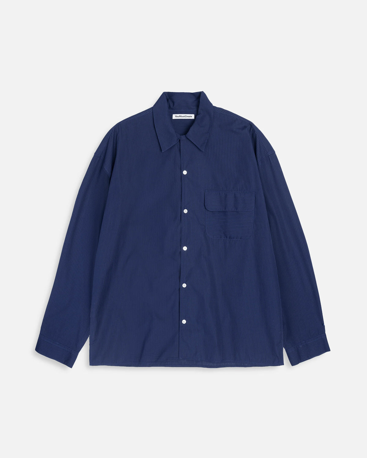 Wray Sheer Stripe LS Shirt — NAVY