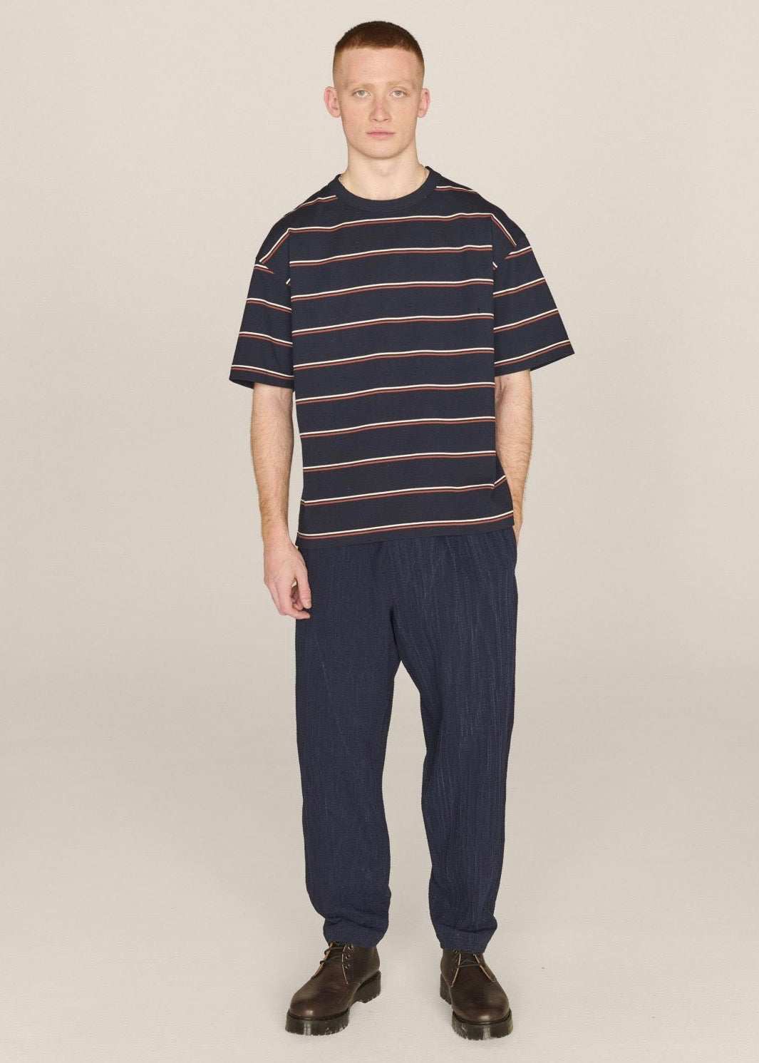 Alva Seersucker Skate Trouser — NAVY