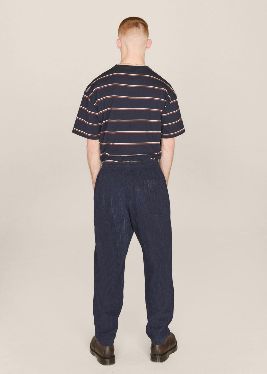 Alva Seersucker Skate Trouser — NAVY
