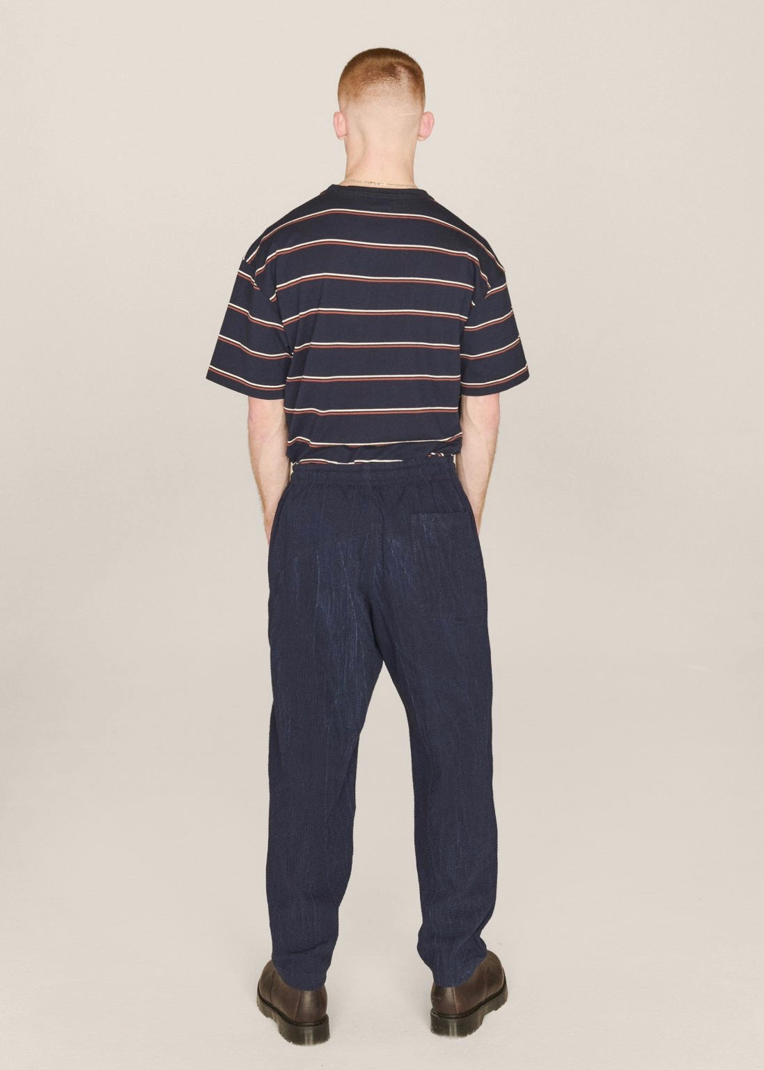Alva Seersucker Skate Trouser — NAVY