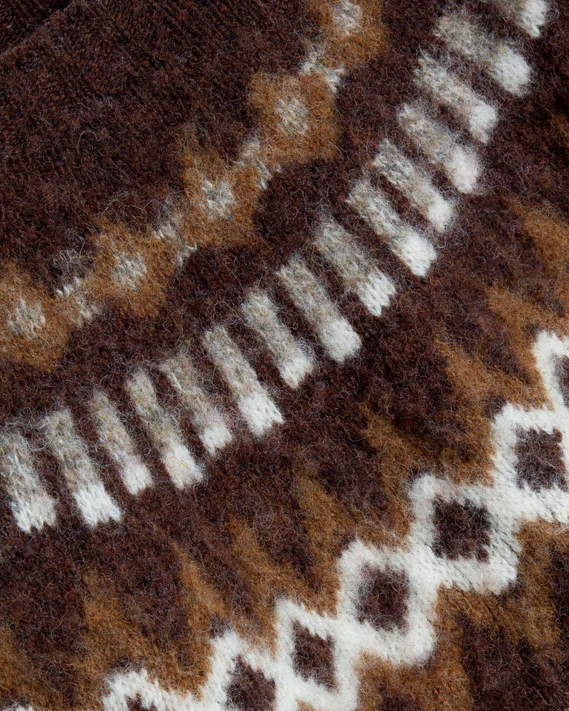 Suedehead Fairisle Knit Jumper — BROWN MULTI