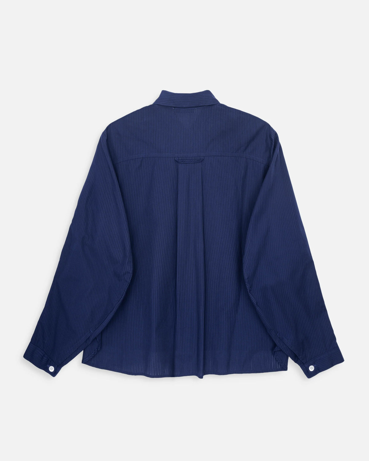 Kengo Sheer Stripe LS Shirt — NAVY