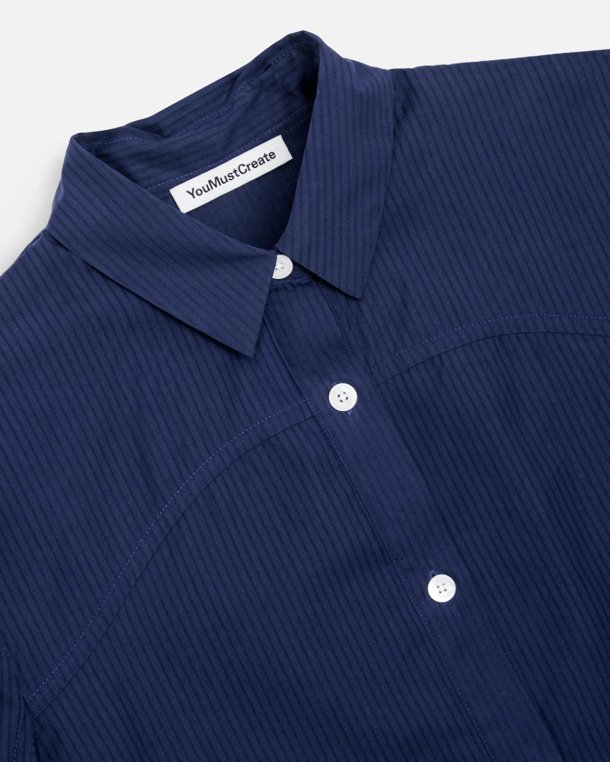 Kengo Sheer Stripe LS Shirt — NAVY