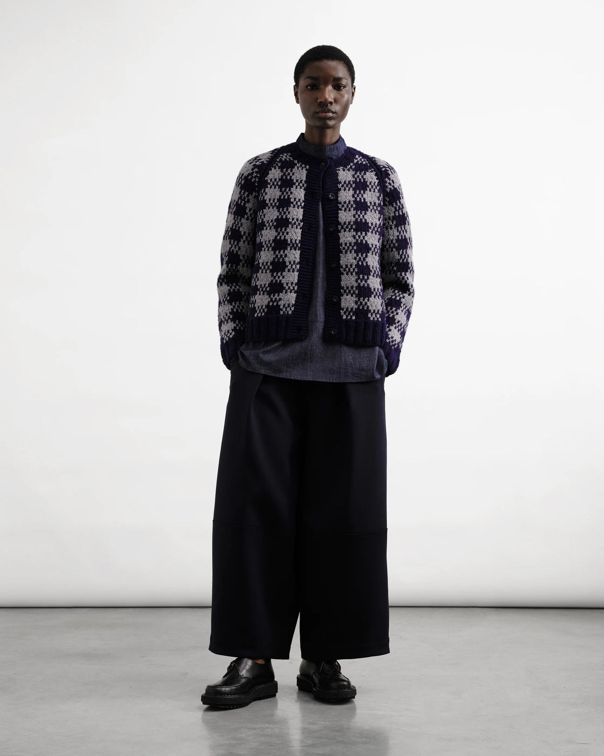 Atomic Cardigan — NAVY / GREY