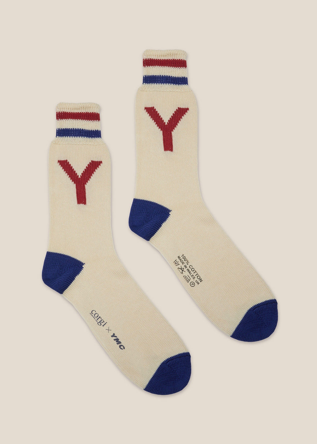 Y Motif Socks —  GREEN / YELLOW