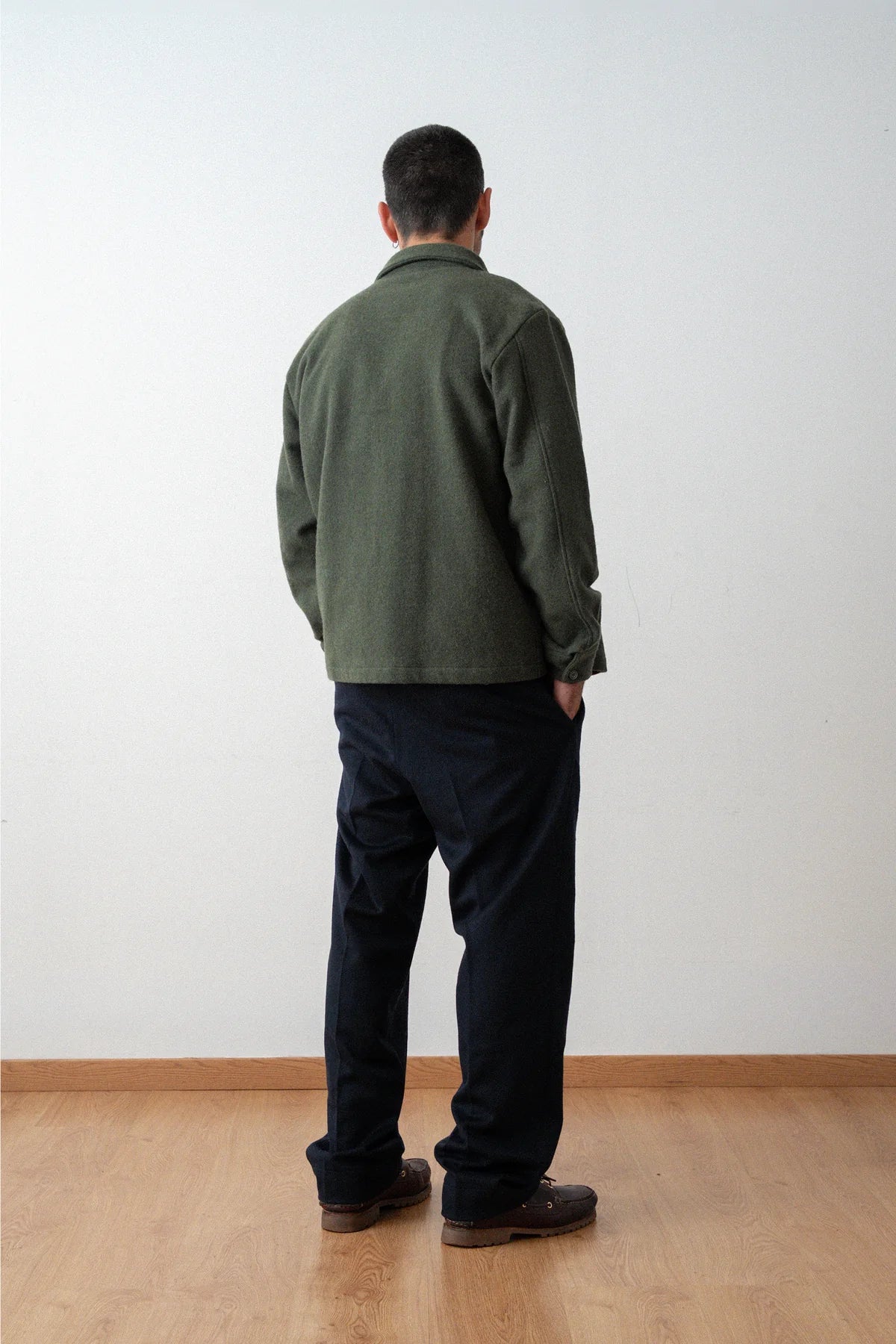 Épure Plaid Wool Overshirt — KAKI