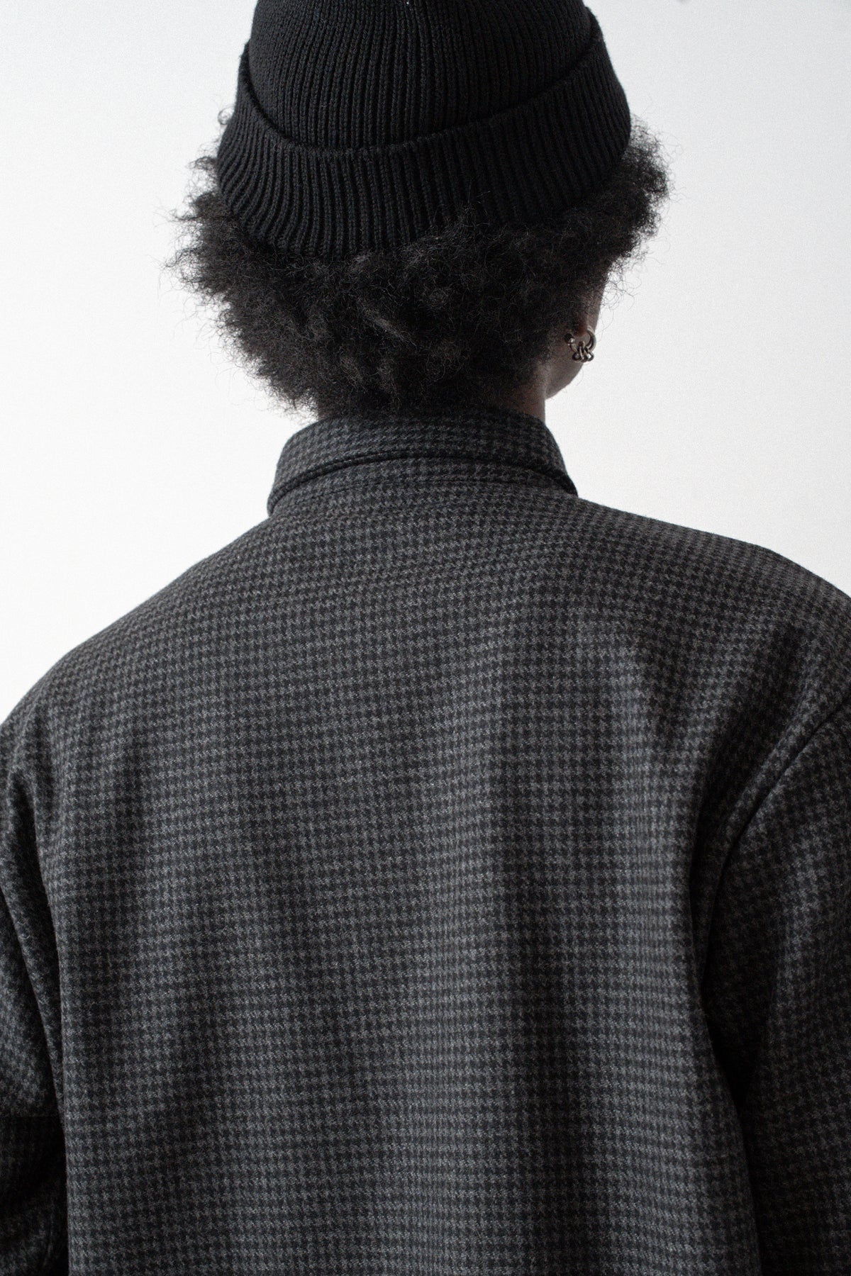 Épure Plaid Wool Overshirt — GRIS NOIR