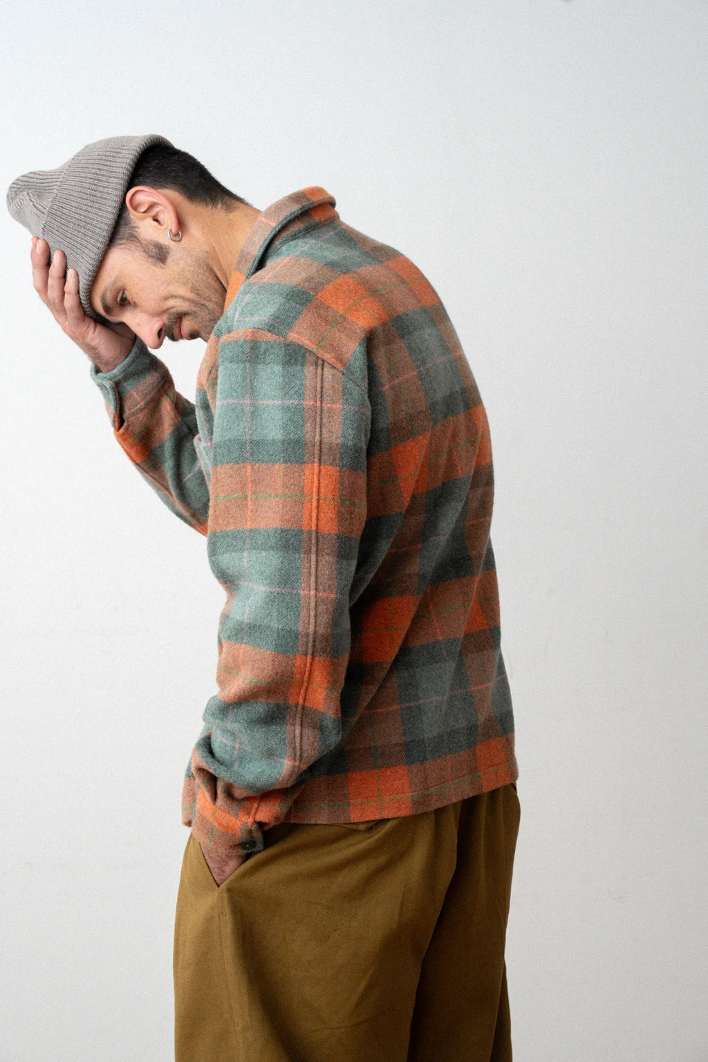 Épure Plaid Wool Overshirt — TARTAN VERTORANGE