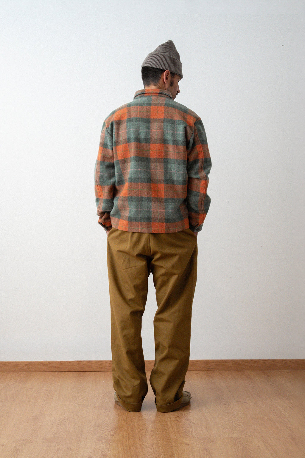 Épure Plaid Wool Overshirt — TARTAN VERTORANGE