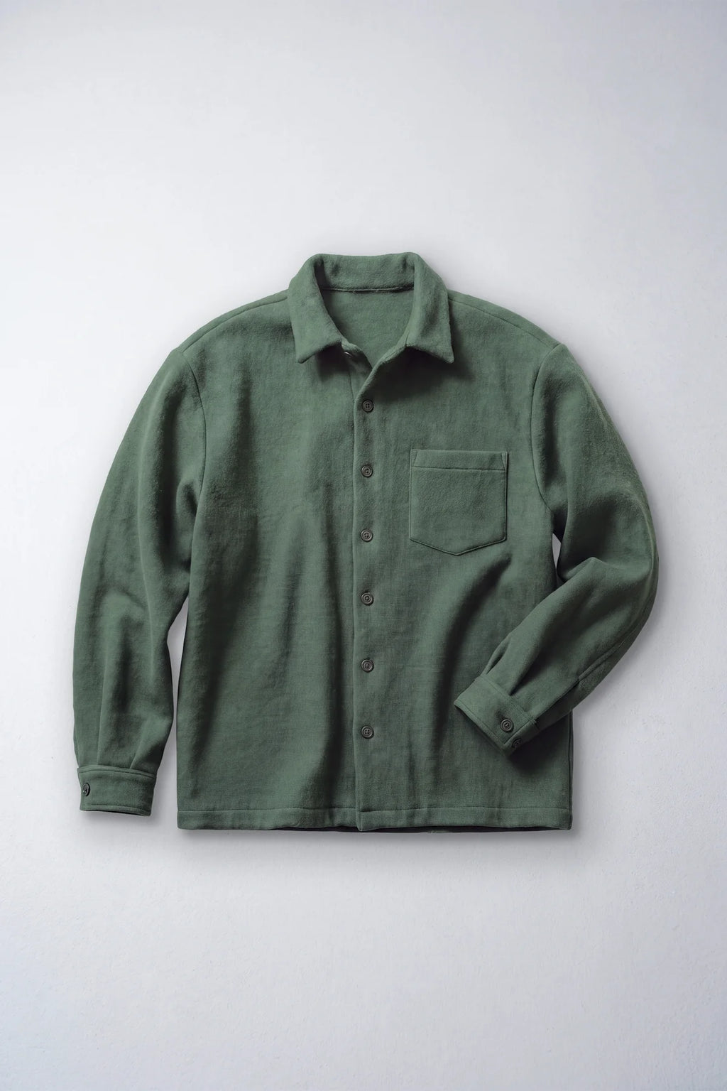 Épure Plaid Wool Overshirt — KAKI