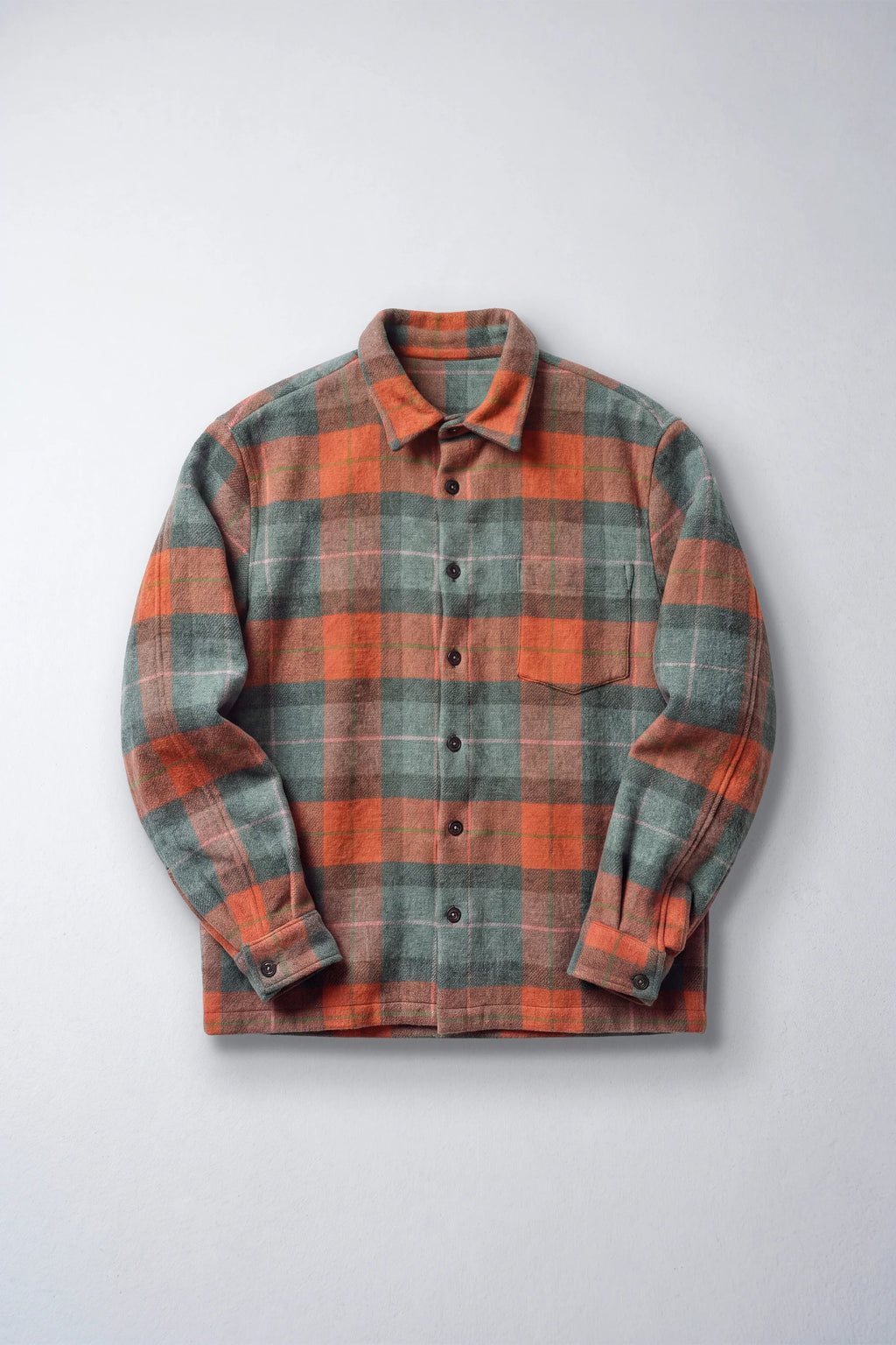 Épure Plaid Wool Overshirt — TARTAN VERTORANGE