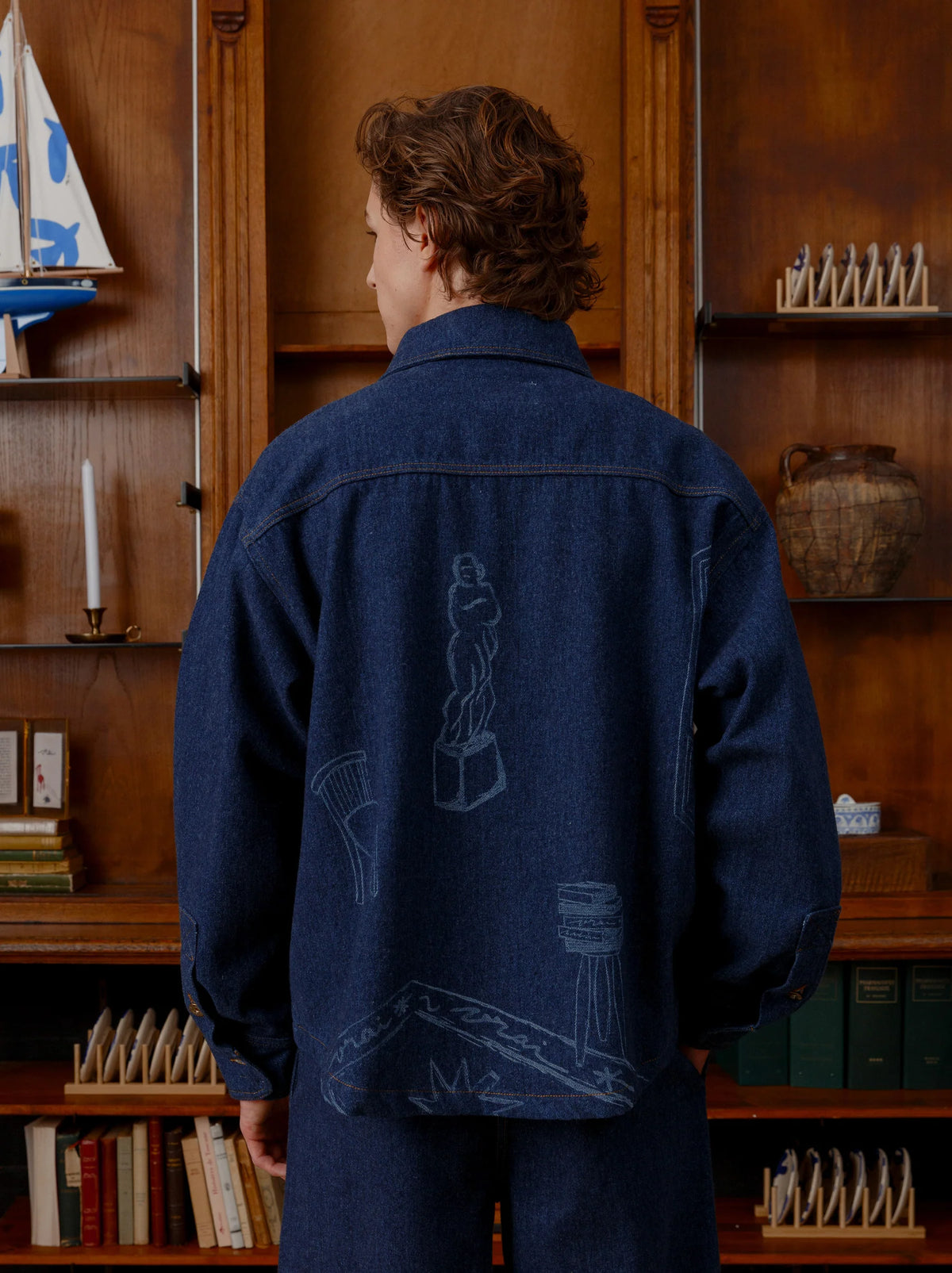Unisex WELCOME TO THE CLUB Jacket — DENIM BLEU