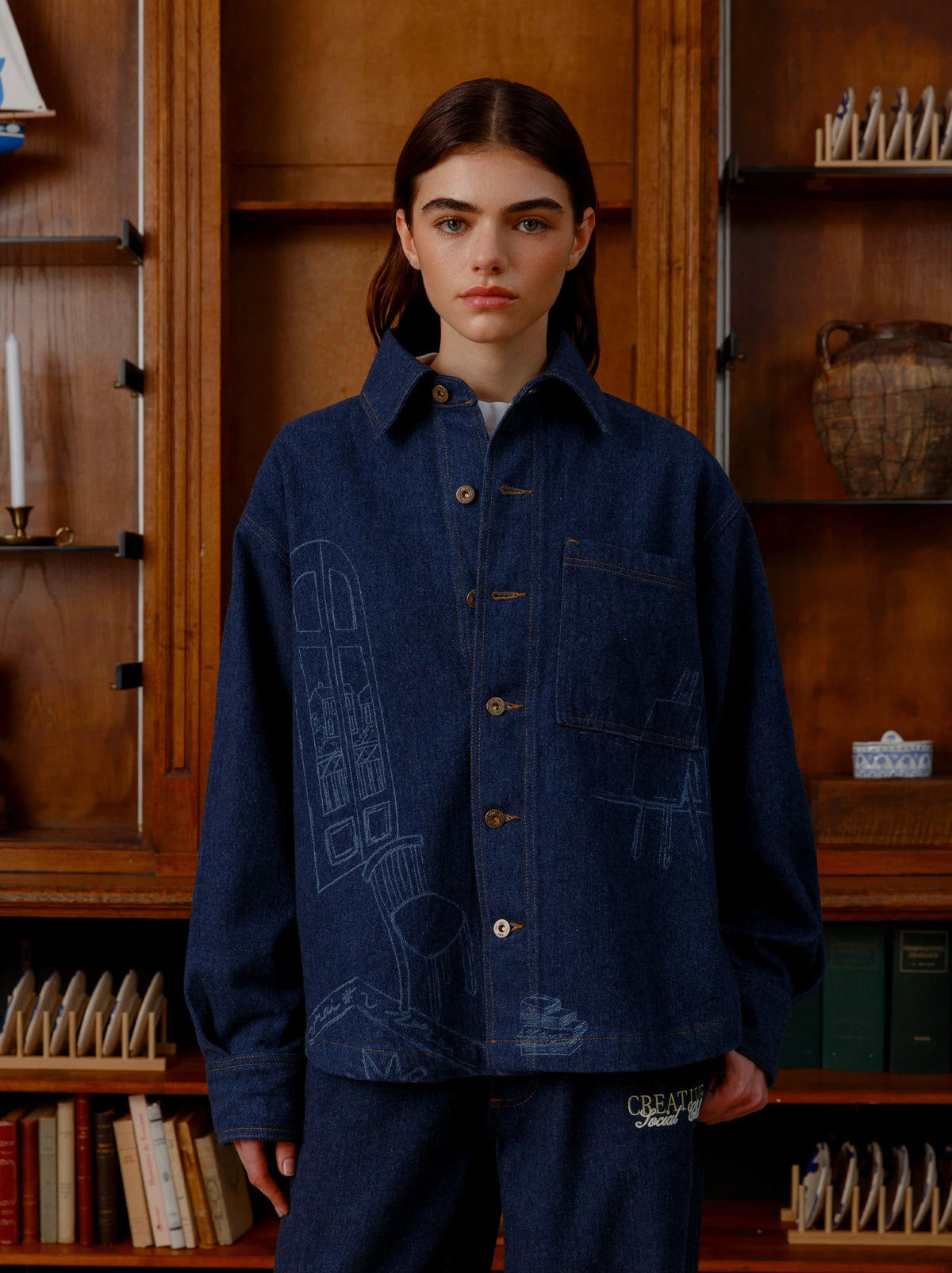 Unisex WELCOME TO THE CLUB Jacket — DENIM BLEU
