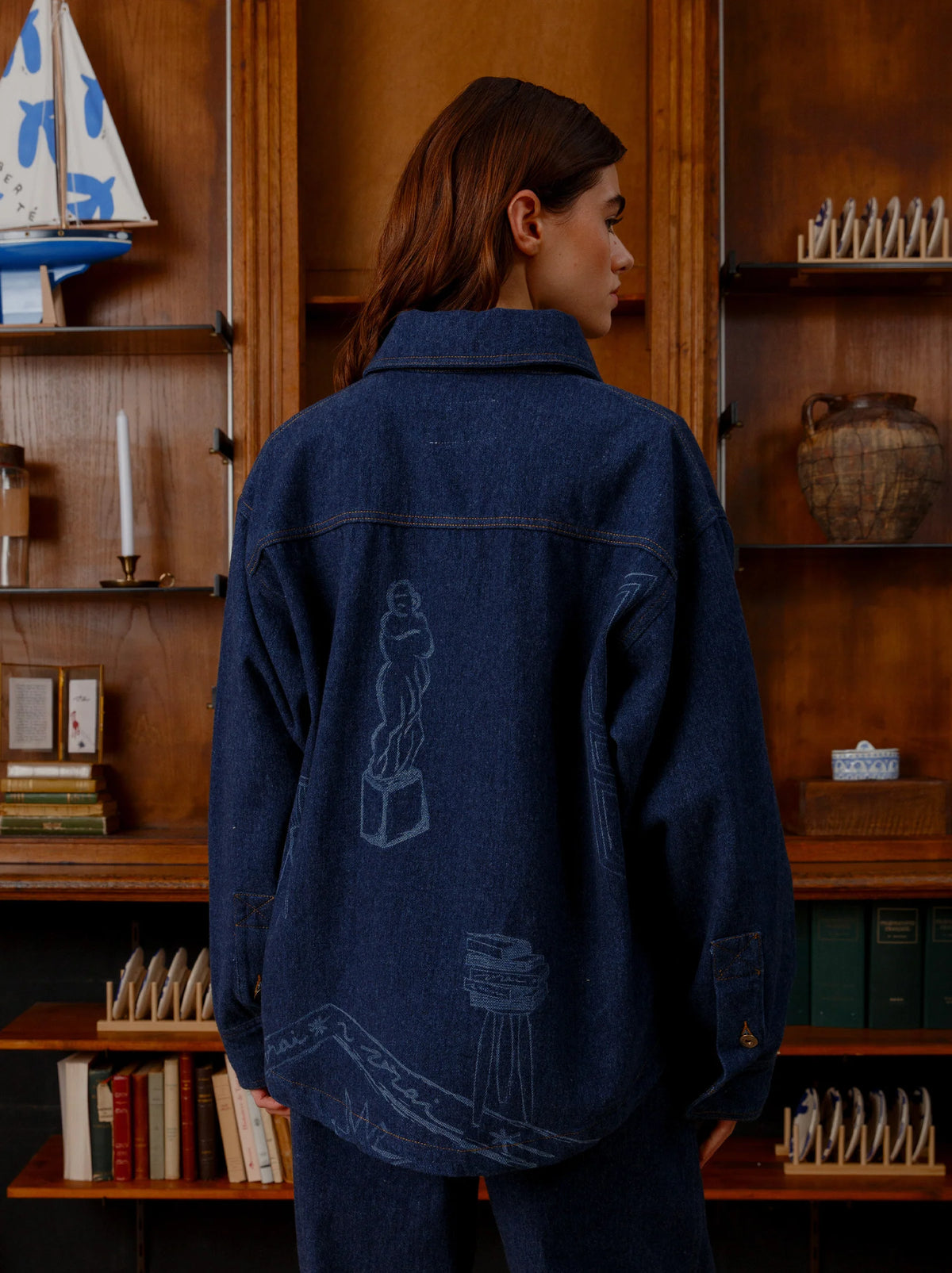 Unisex WELCOME TO THE CLUB Jacket — DENIM BLEU
