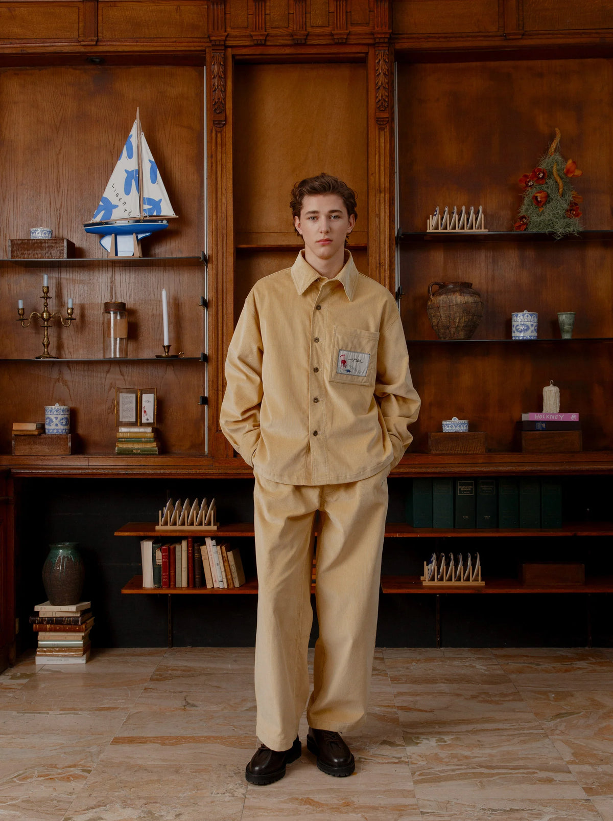 Unisex Patch Club Corduroy Jacket — STRAW