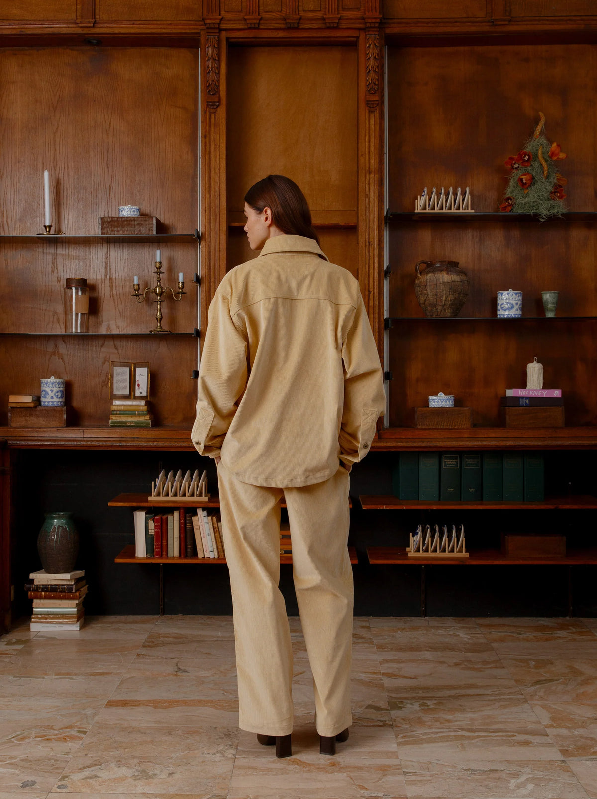 Unisex Velours Elastic Corduroy Jacket — STRAW