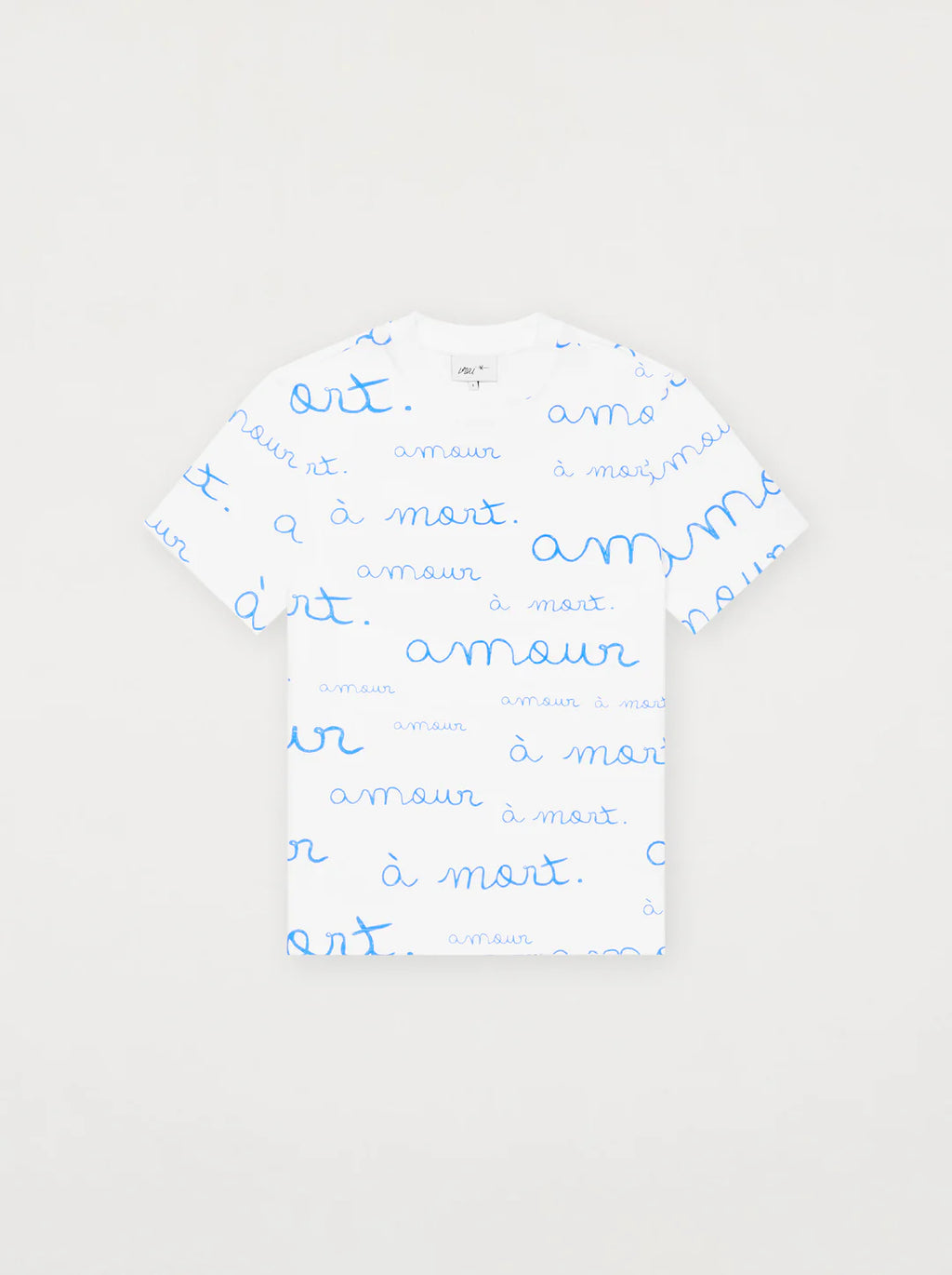 Unisex AMOUR È MORT Tee — WHITE / BLUE