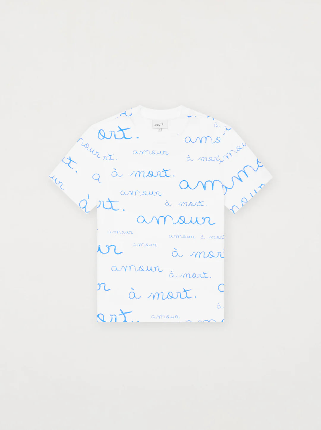 Unisex AMOUR È MORT Tee — WHITE / BLUE