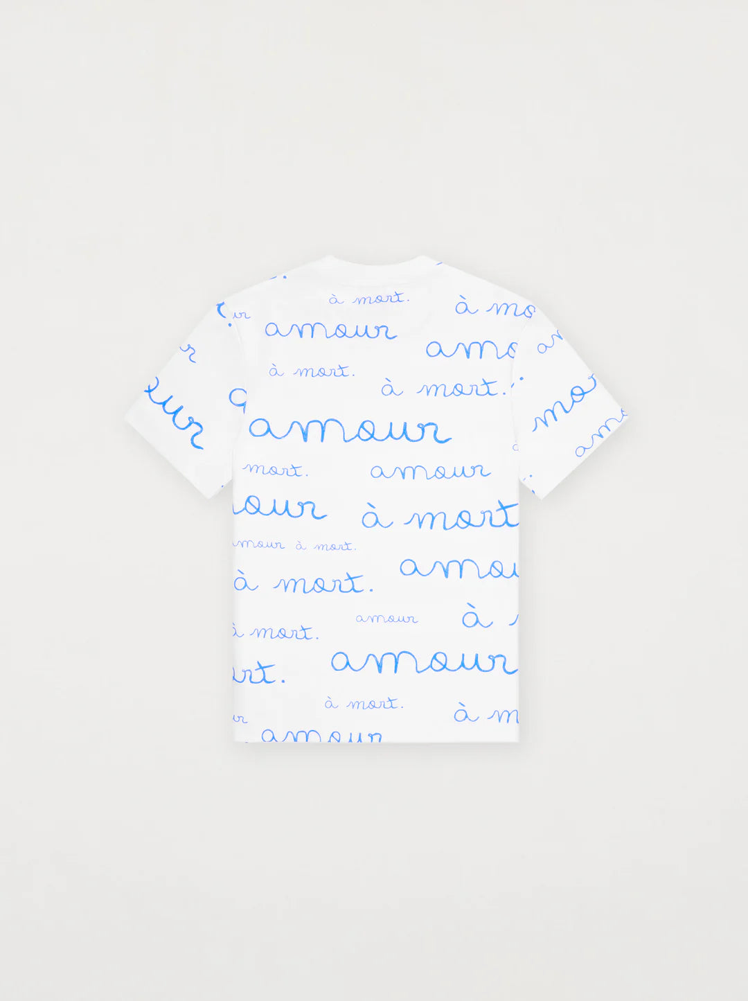 Unisex AMOUR È MORT Tee — WHITE / BLUE
