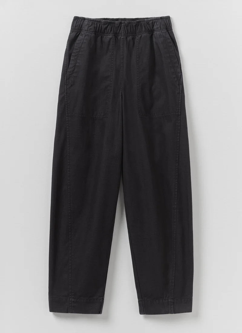 Cotton Twill Pull On Trousers — BLUE BLACK