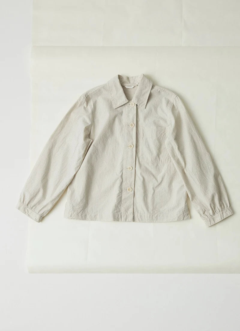 Baya Patch Pocket Stripe Cotton Shirt — SUNWASHED BLUE