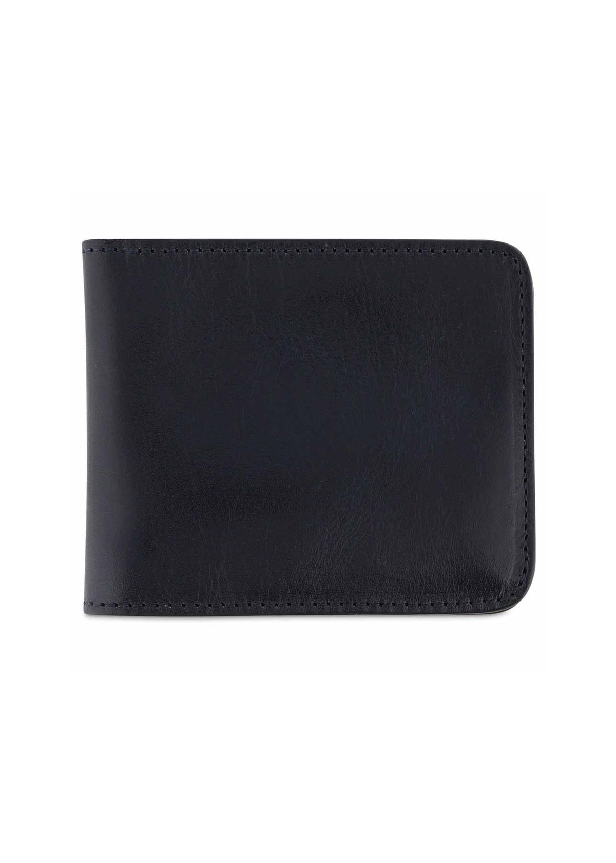 Billfold Leather Wallet — BLUE / COGNAC