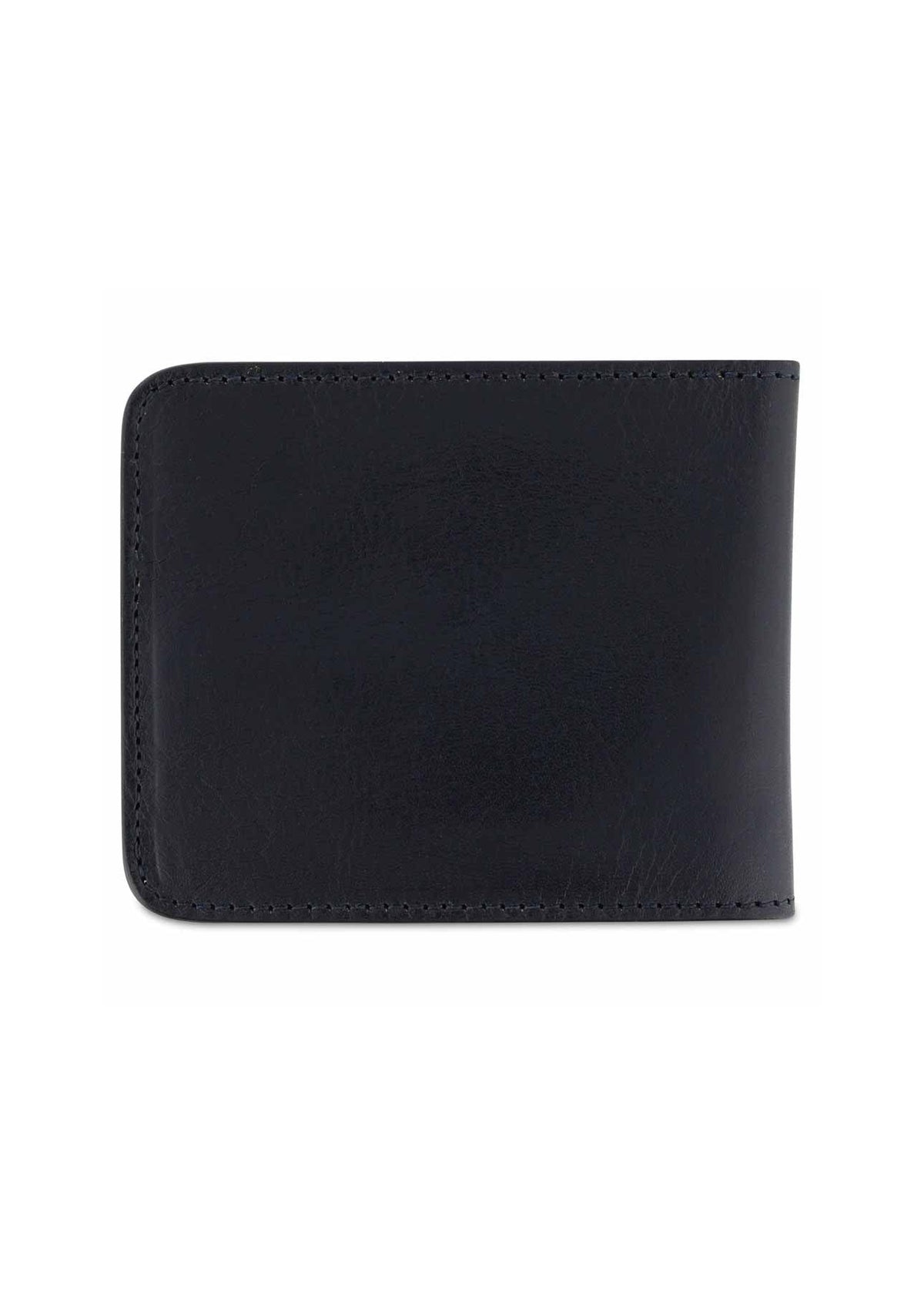Billfold Leather Wallet — BLUE / COGNAC